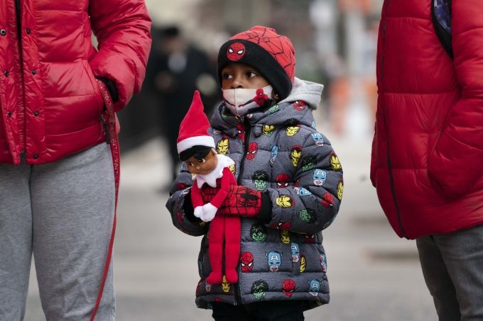 New York:Jayceon Melendez arrives at P.S. 134 Henrietta Szold Elementary School, Monday, Dec. 7, 2020, in New York. Public schools reopened for in-school learning Monday after being closed since mid-November. (AP Photo)